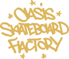 Oasis Skateboard Factory graffiti style logo